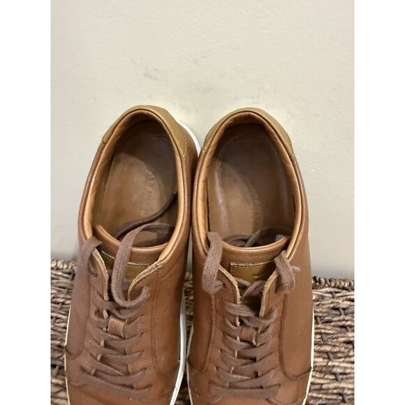 Allen Edmonds “COURTSIDE” Men’s Size 9 D Low-Top Leather Walnut Sneakers nice main image 9